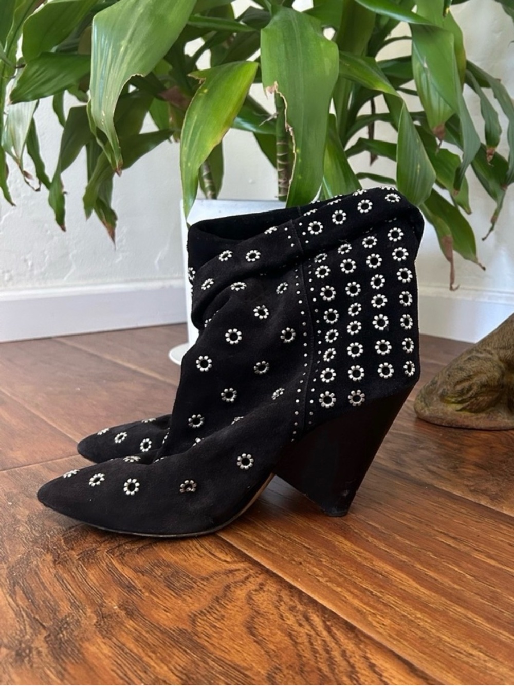 Isabel Marant "Lakky" Studded Black Ankle Boots Size 40